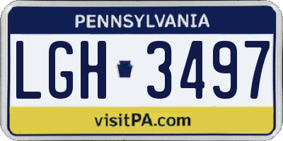 PA license plate LGH3497