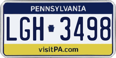 PA license plate LGH3498