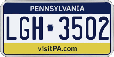 PA license plate LGH3502