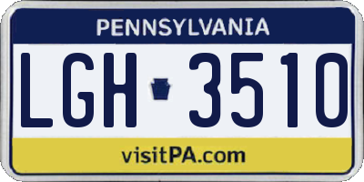 PA license plate LGH3510