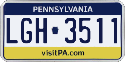 PA license plate LGH3511