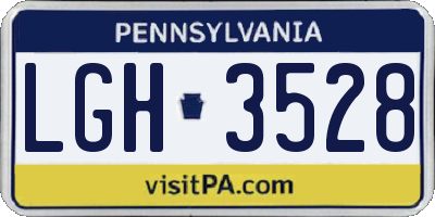 PA license plate LGH3528