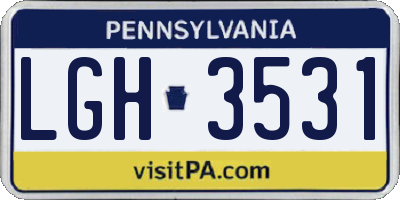PA license plate LGH3531