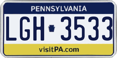 PA license plate LGH3533