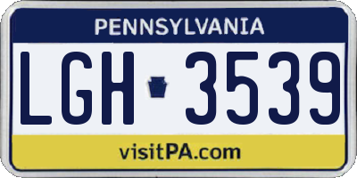 PA license plate LGH3539