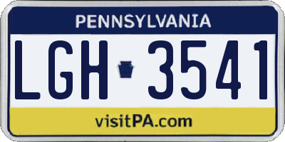 PA license plate LGH3541