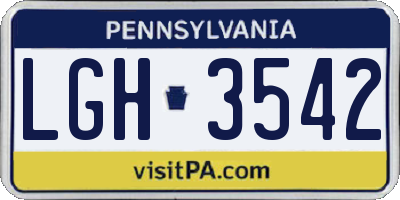PA license plate LGH3542