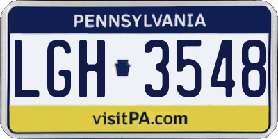 PA license plate LGH3548