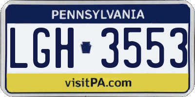 PA license plate LGH3553