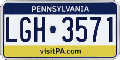 PA license plate LGH3571