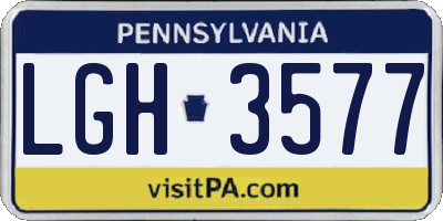 PA license plate LGH3577
