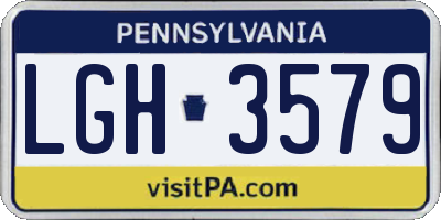 PA license plate LGH3579