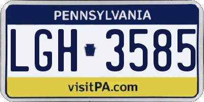 PA license plate LGH3585