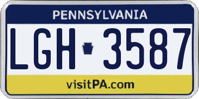 PA license plate LGH3587
