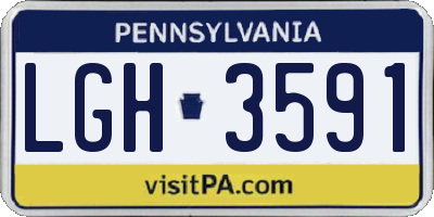 PA license plate LGH3591