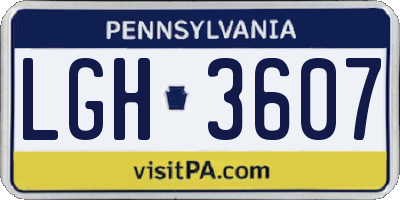 PA license plate LGH3607