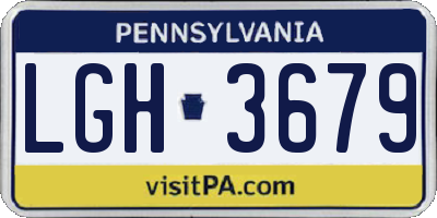 PA license plate LGH3679