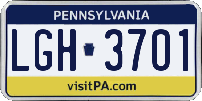 PA license plate LGH3701