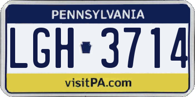 PA license plate LGH3714