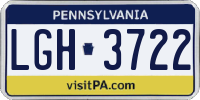 PA license plate LGH3722