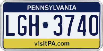 PA license plate LGH3740
