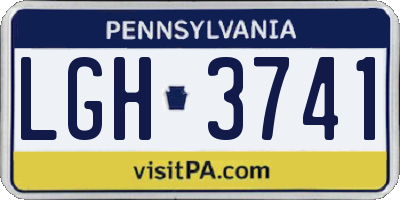 PA license plate LGH3741
