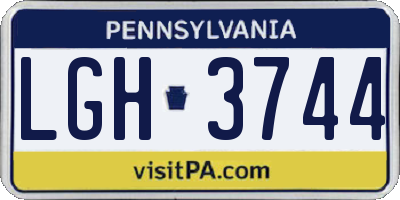 PA license plate LGH3744