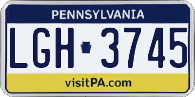 PA license plate LGH3745