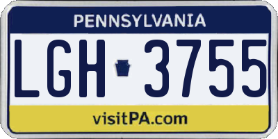 PA license plate LGH3755