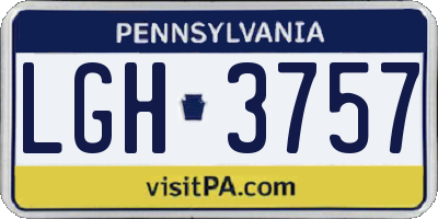 PA license plate LGH3757
