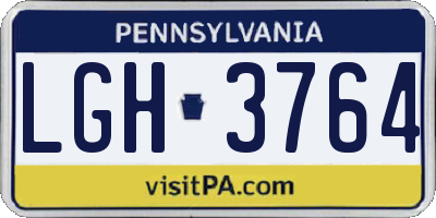 PA license plate LGH3764