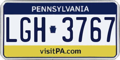 PA license plate LGH3767