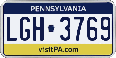 PA license plate LGH3769