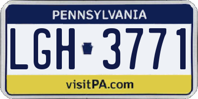 PA license plate LGH3771