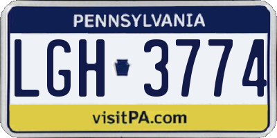 PA license plate LGH3774