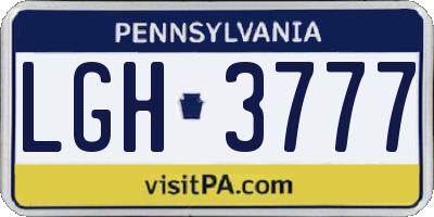 PA license plate LGH3777