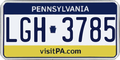 PA license plate LGH3785