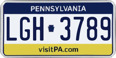 PA license plate LGH3789