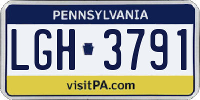 PA license plate LGH3791