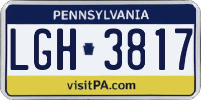 PA license plate LGH3817