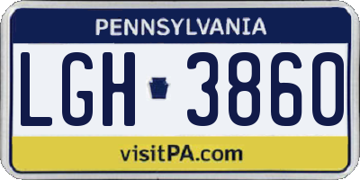 PA license plate LGH3860