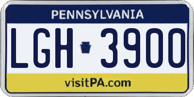 PA license plate LGH3900
