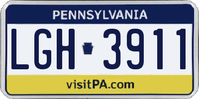 PA license plate LGH3911