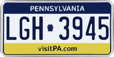 PA license plate LGH3945
