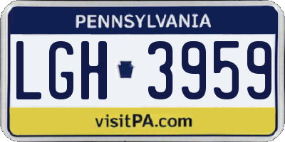 PA license plate LGH3959