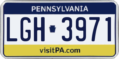 PA license plate LGH3971