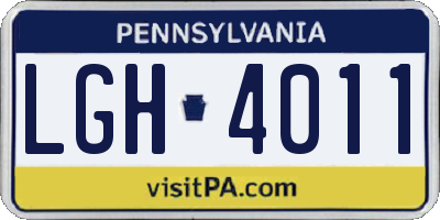 PA license plate LGH4011