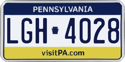 PA license plate LGH4028