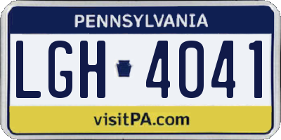 PA license plate LGH4041