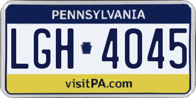 PA license plate LGH4045